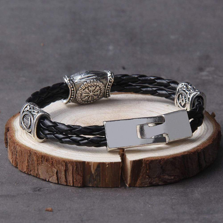 Bracelet boussole runique Vegvisir Bracelet boussole runique Vegvisir