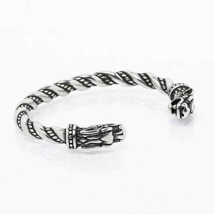Bracelet de loyauté - 2 têtes de Fenrir Argent Bracelet de loyauté - 2 têtes de Fenrir Argent
