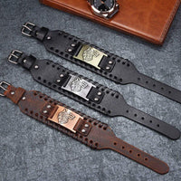 Bracelet en cuir ajustable - Loup Fenrir® Bracelet en cuir ajustable - Loup Fenrir®