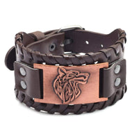 Bracelet en cuir ajustable - Loup Fenrir® Bracelet en cuir ajustable - Loup Fenrir®