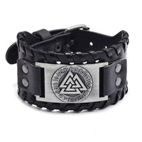 Bracelet en cuir ajustable - Symbole Valknut® Bracelet en cuir ajustable - Symbole Valknut®