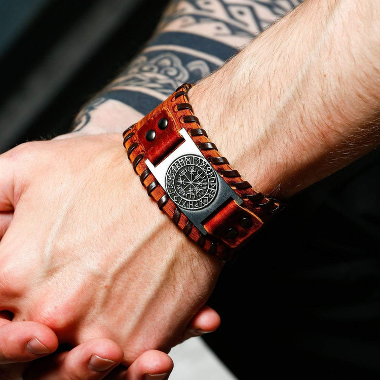 Bracelet de Viking en Cuir