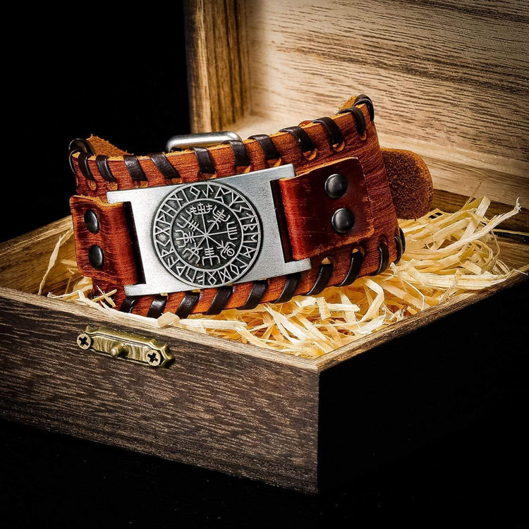Bracelet de Viking en Cuir Bracelet de Viking en Cuir