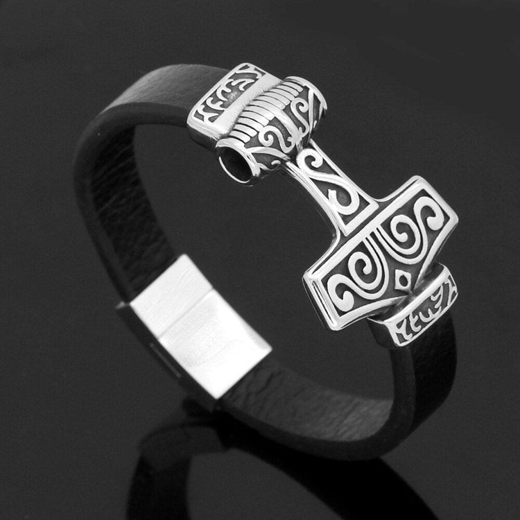 Bracelet en cuir marteau de Thor - Mjolnir Bracelet en cuir marteau de Thor - Mjolnir