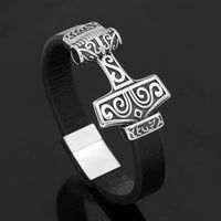 Bracelet en cuir marteau de Thor - Mjolnir Bracelet en cuir marteau de Thor - Mjolnir