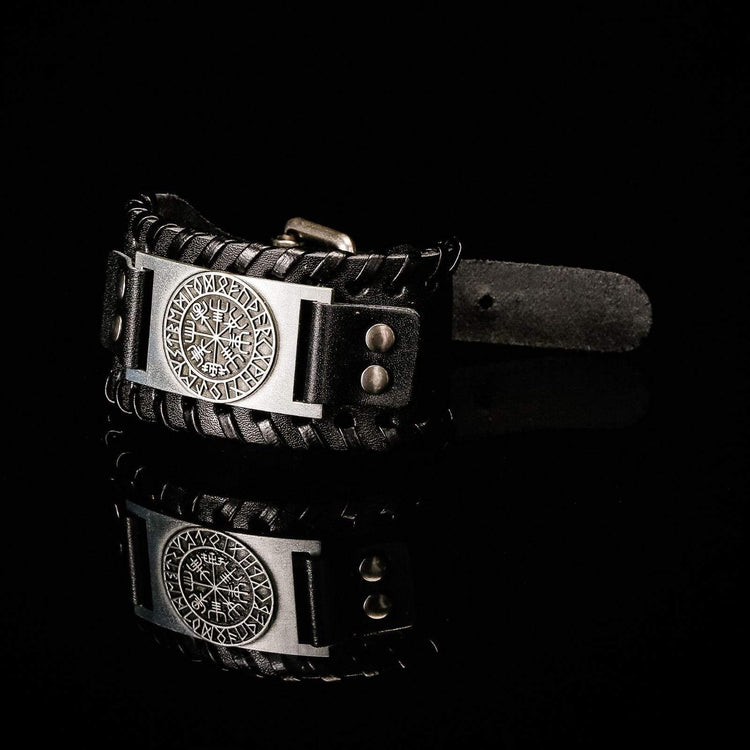 Bracelet en cuir Noir - Rune Viking Bracelet en cuir Noir - Rune Viking