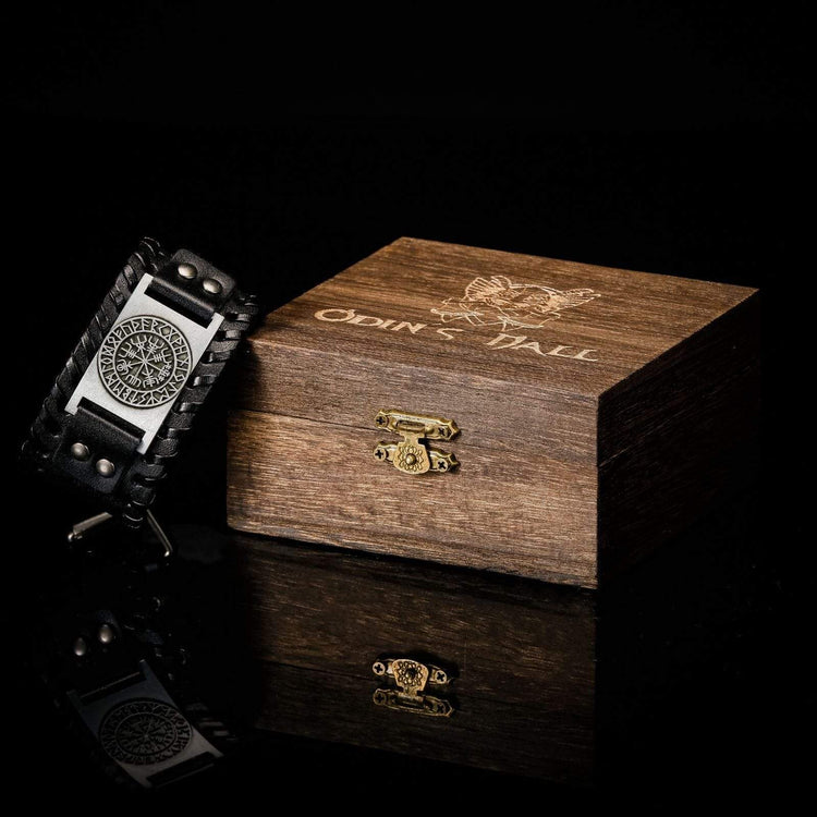 Bracelet en cuir Noir - Rune Viking Bracelet en cuir Noir - Rune Viking