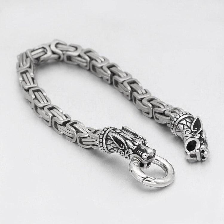 Bracelet loup Geri et Freki | Acier inoxidable Bracelet loup Geri et Freki | Acier inoxidable