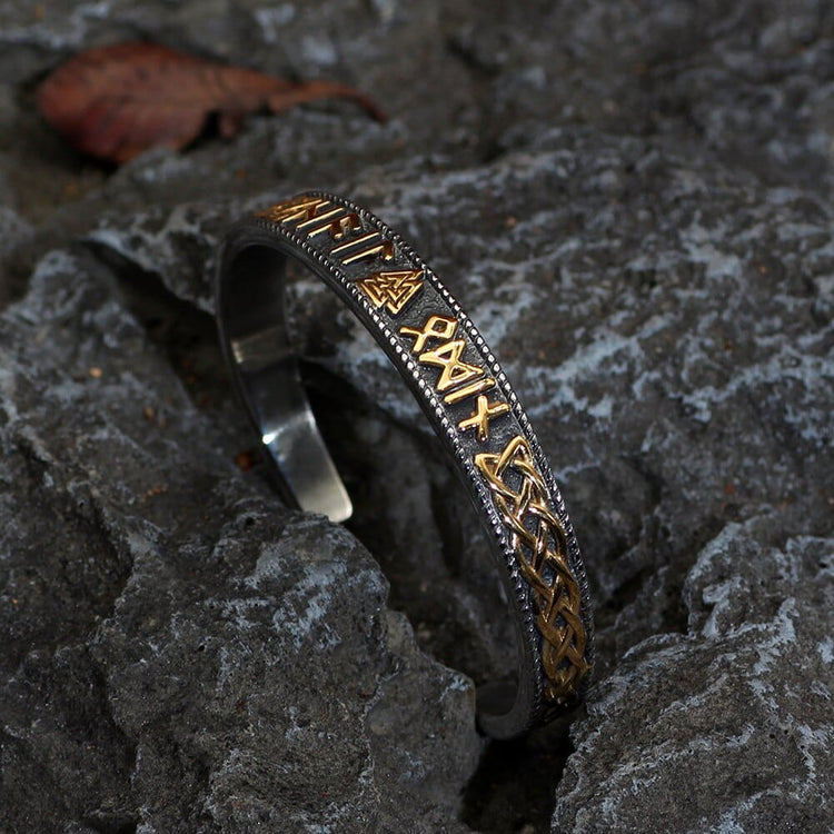 Bracelet Valknut porteur de runes Bracelet Valknut porteur de runes