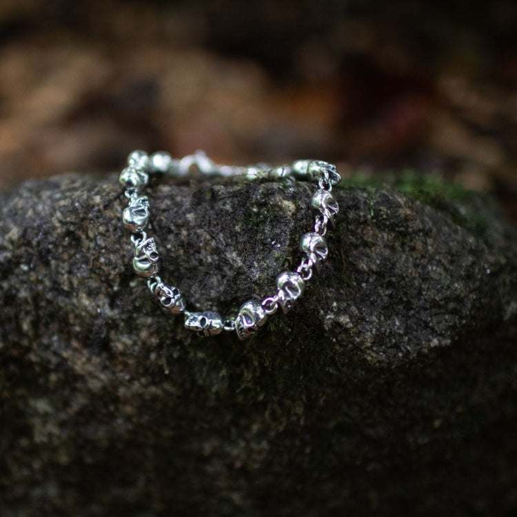 Bracelet Viking Tête de mort en chaîne Bracelet Viking Tête de mort en chaîne