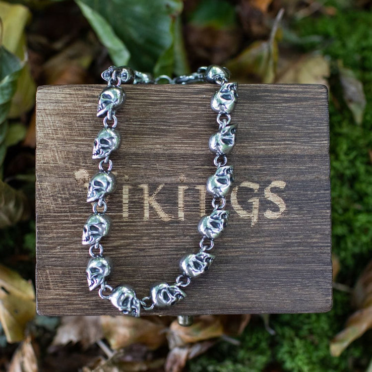 Bracelet Viking Tête de mort en chaîne Bracelet Viking Tête de mort en chaîne