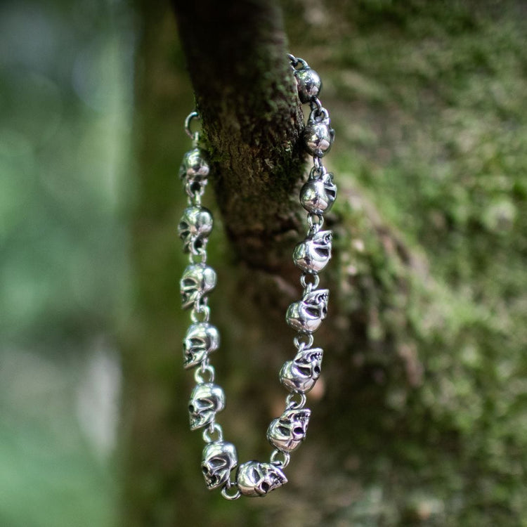 Bracelet Viking Tête de mort en chaîne Bracelet Viking Tête de mort en chaîne