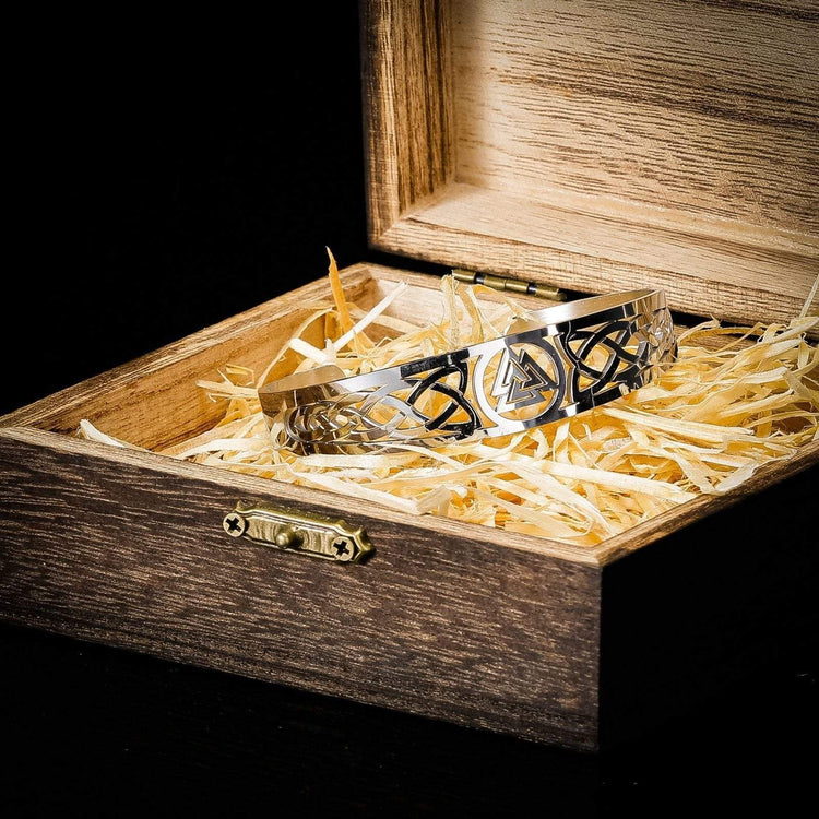 Bracelet Viking Valknut ajustable en acier inoxydable Bracelet Viking Valknut ajustable en acier inoxydable