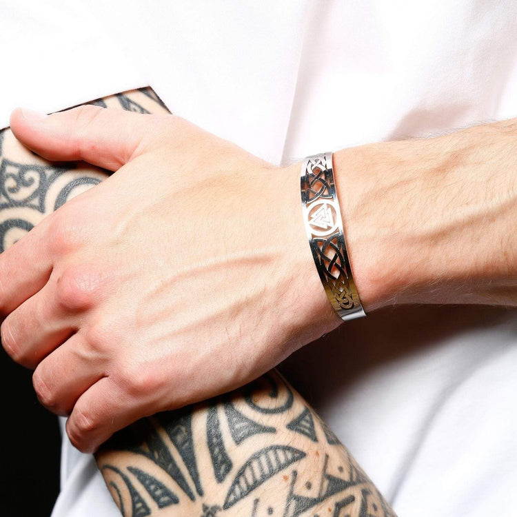 Bracelet Viking Valknut ajustable en acier inoxydable Bracelet Viking Valknut ajustable en acier inoxydable