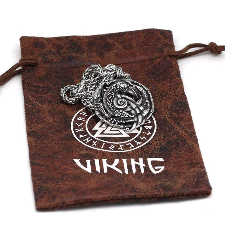 Collier corbeau d'Odin | Acier inoxydable Collier corbeau d'Odin | Acier inoxydable