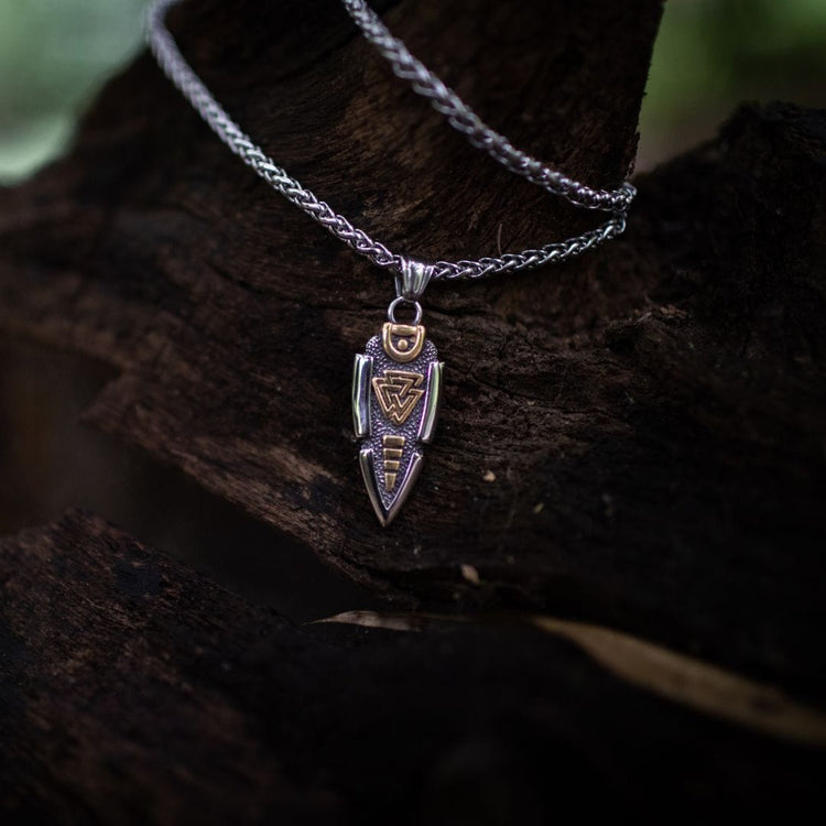 Collier lance d'Odin - Valknut Collier lance d'Odin - Valknut
