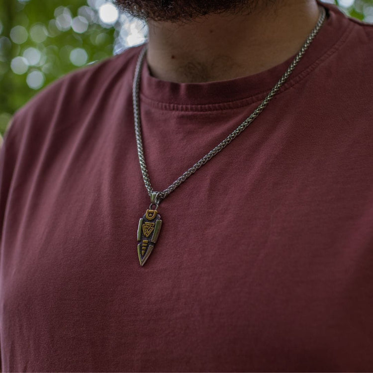 Collier lance d'Odin - Valknut Collier lance d'Odin - Valknut