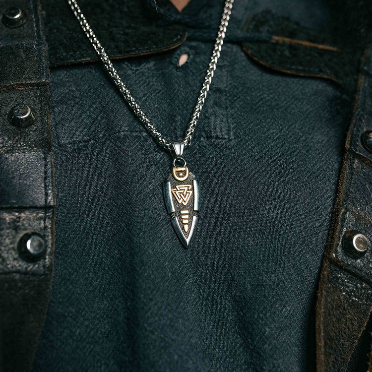 Collier lance d'Odin - Valknut Collier lance d'Odin - Valknut
