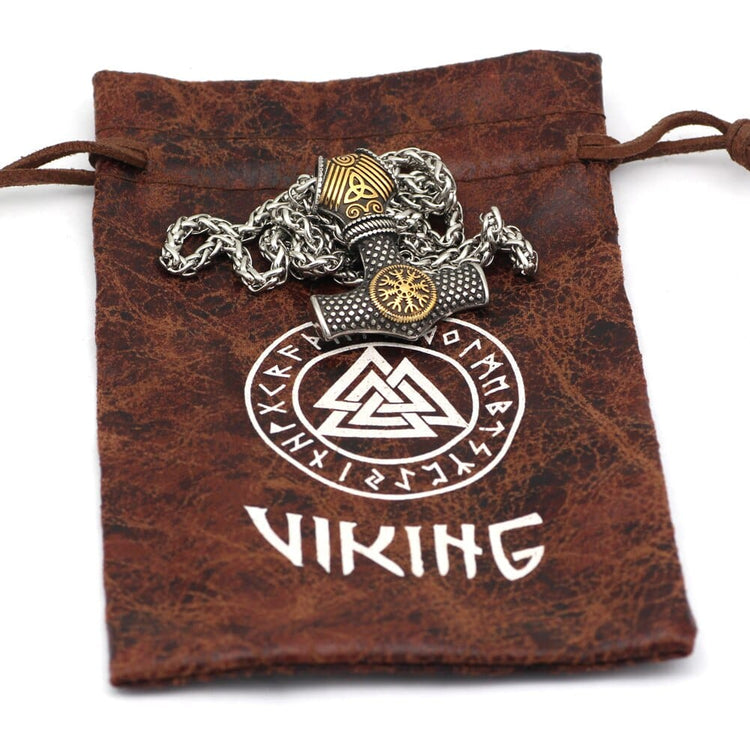 Collier marteau de Thor avec heaume de la terreur Collier marteau de Thor avec heaume de la terreur