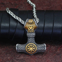 Collier marteau de Thor avec heaume de la terreur Collier marteau de Thor avec heaume de la terreur