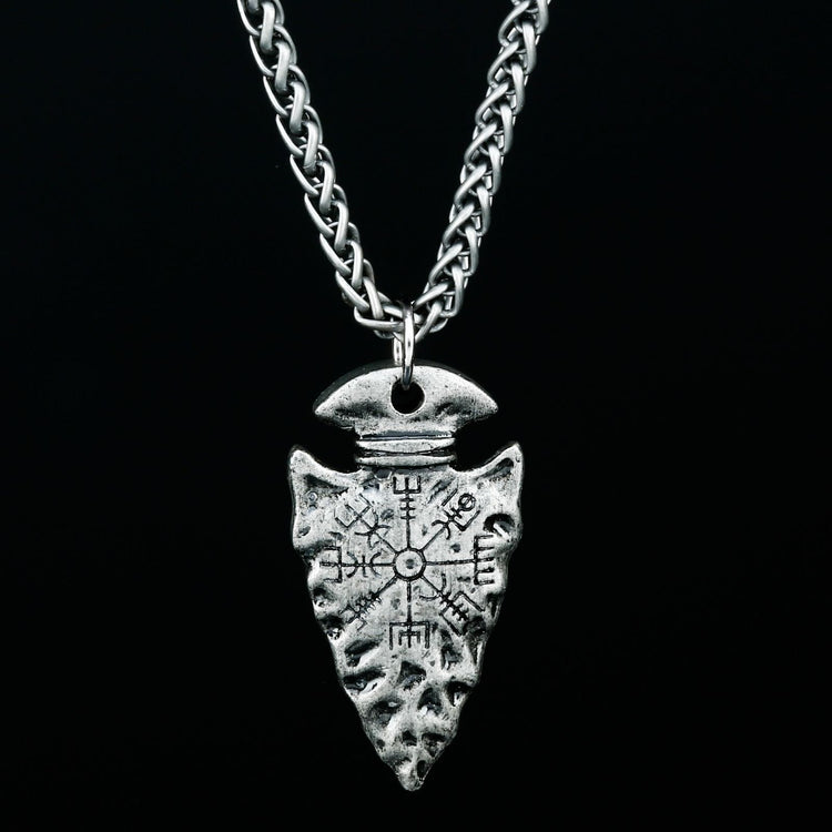 Collier pointe de lance Viking - Symbole Vegvisir Collier pointe de lance Viking - Symbole Vegvisir