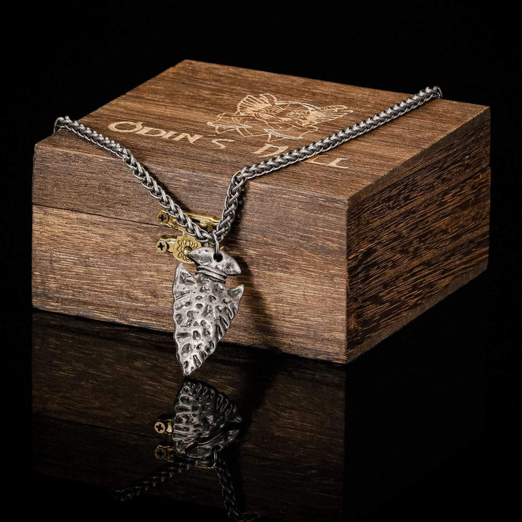 Collier pointe de lance Viking - Symbole Vegvisir Collier pointe de lance Viking - Symbole Vegvisir