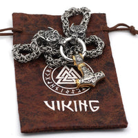 Collier puissance de Mjolnir et protection de Freki et Geri Collier puissance de Mjolnir et protection de Freki et Geri