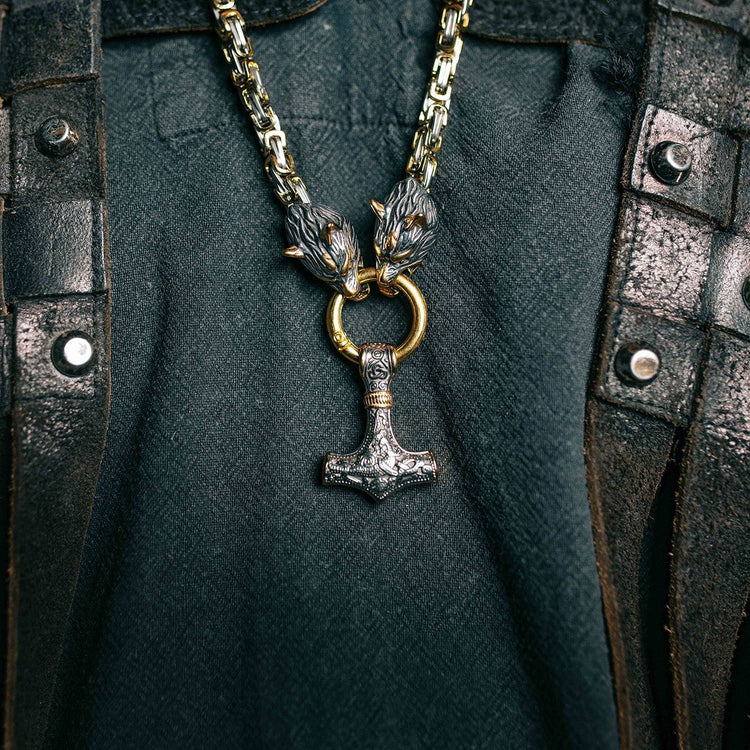 Collier Viking Loup - Sköll et Hati Collier Viking Loup - Sköll et Hati