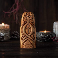 Statue en bois de Heimdall Statue en bois de Heimdall