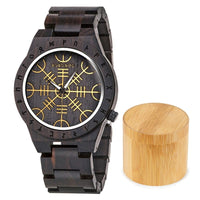 Montre en bois foncé Aegishjalmur - Odin's Hall Montre en bois foncé Aegishjalmur - Odin's Hall