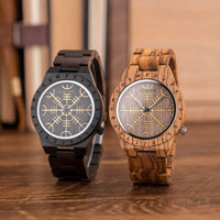 Montre en bois foncé Aegishjalmur - Odin's Hall Montre en bois foncé Aegishjalmur - Odin's Hall