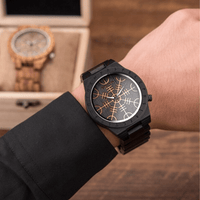 Montre en bois foncé Aegishjalmur - Odin's Hall Montre en bois foncé Aegishjalmur - Odin's Hall