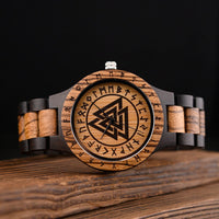 Montre en bois Valknut - Odin's Hall Montre en bois Valknut - Odin's Hall