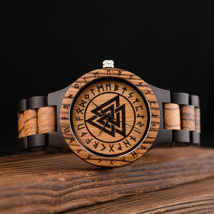 Montre en bois Valknut - Odin's Hall Montre en bois Valknut - Odin's Hall