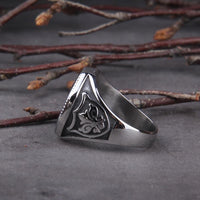 Bague de hache de guerre croisée - acier inoxydable Bague de hache de guerre croisée - acier inoxydable