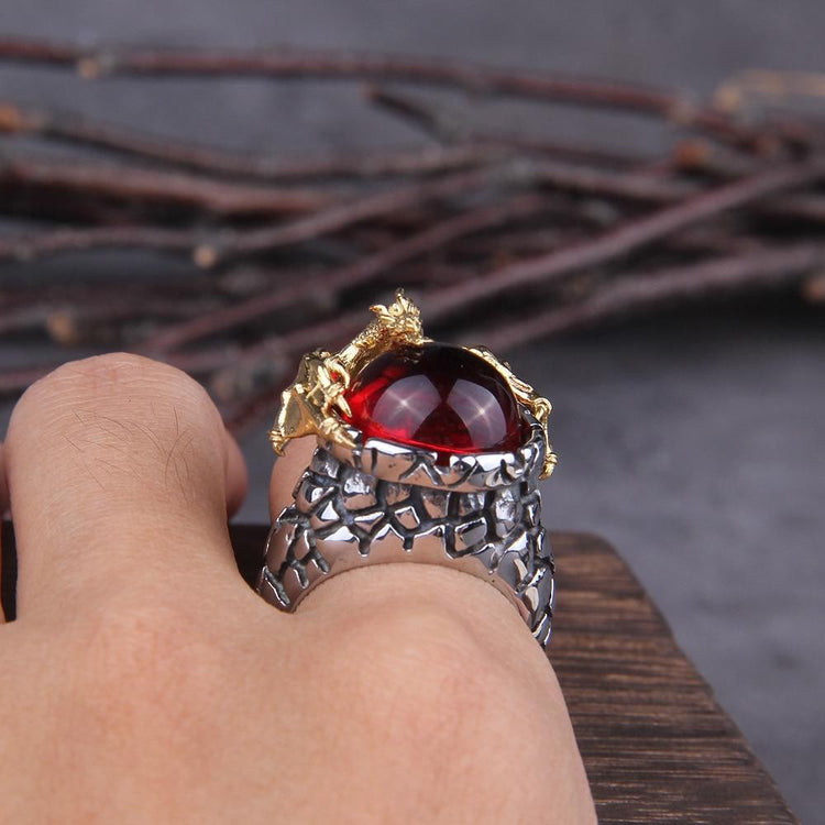 Bague Dragon Gardien Viking - Acier inoxydable Bague Dragon Gardien Viking - Acier inoxydable
