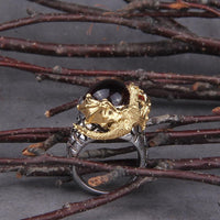 Bague Dragon Gardien Viking - Acier inoxydable Bague Dragon Gardien Viking - Acier inoxydable