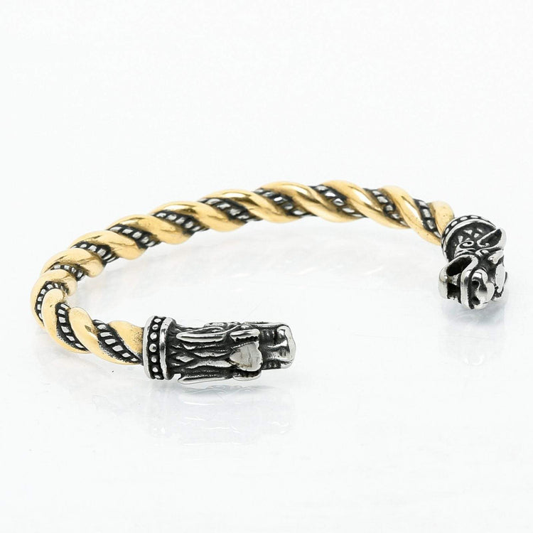 Bracelet de loyauté - 2 têtes de Fenrir - Mixte OR et Argent Bracelet de loyauté - 2 têtes de Fenrir - Mixte OR et Argent