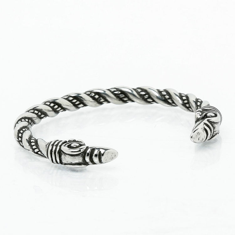 Bracelet de Loyauté Viking - Corbeaux d'Odin Argent Bracelet de Loyauté Viking - Corbeaux d'Odin Argent