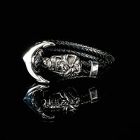 Bracelet Viking crâne de marin en cuir Bracelet Viking crâne de marin en cuir
