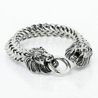 Bracelet Viking Double tête de Lion - Acier Inoxydable Bracelet Viking Double tête de Lion - Acier Inoxydable
