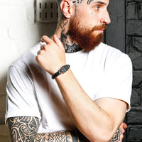 Bracelet Viking gravure chrétienne en cuir Bracelet Viking gravure chrétienne en cuir