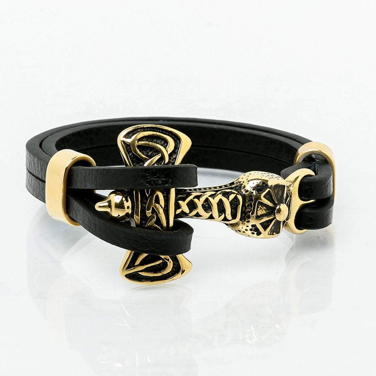 Bracelet Viking hache de guerre en cuir Bracelet Viking hache de guerre en cuir