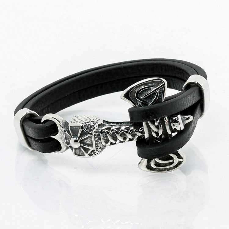 Bracelet Viking Hache lourde en cuir Bracelet Viking Hache lourde en cuir