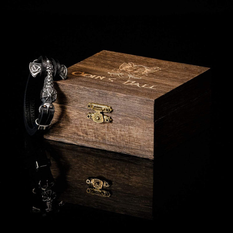 Bracelet Viking Hache lourde en cuir Bracelet Viking Hache lourde en cuir