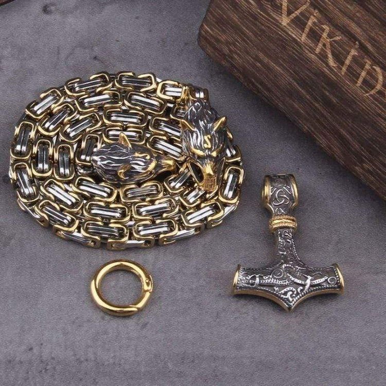 Collier Viking Loup - Sköll et Hati Collier Viking Loup - Sköll et Hati