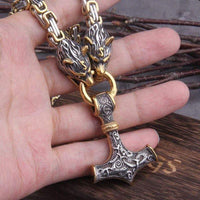 Collier Viking Loup - Sköll et Hati Collier Viking Loup - Sköll et Hati
