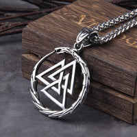Collier Valknut avec dragon gardien des âmes Collier Valknut avec dragon gardien des âmes