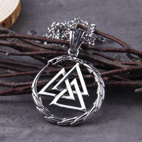 Collier Valknut avec dragon gardien des âmes Collier Valknut avec dragon gardien des âmes
