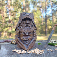 Statuette Viking en bois dieux nordiques Statuette Viking en bois dieux nordiques